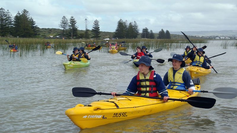 Students Paddling | Explore the beautiful South Australian Coorong by kayak with Canoe the Coorong